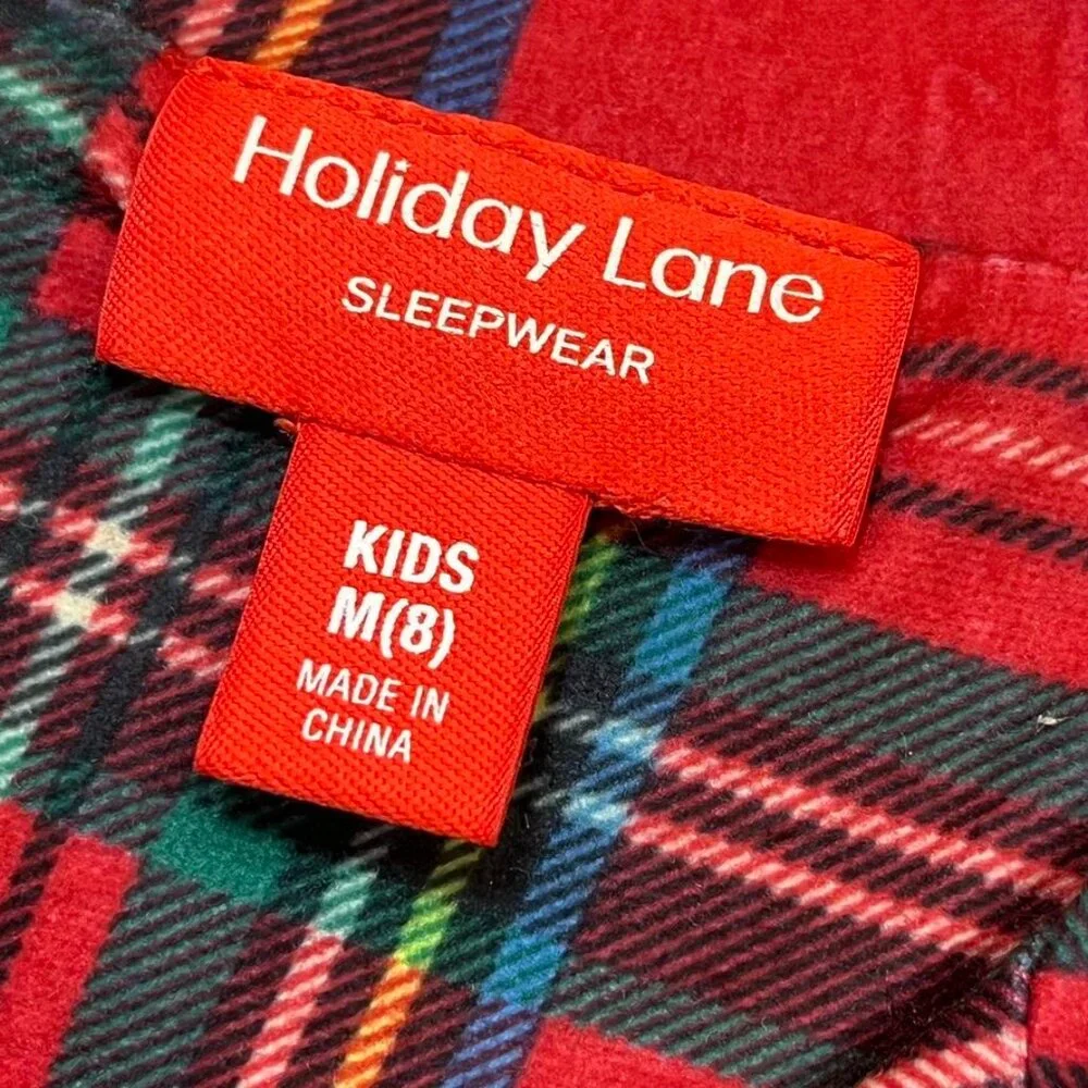 NEW Holiday Lane Kids Pajama Set 8 Brinkley Plaid Flannel